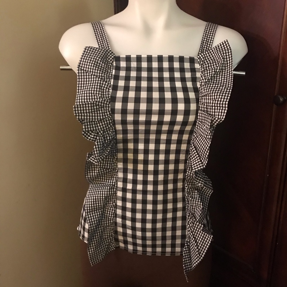 🆕 Adeline Black/White Checker Tank Top-Small